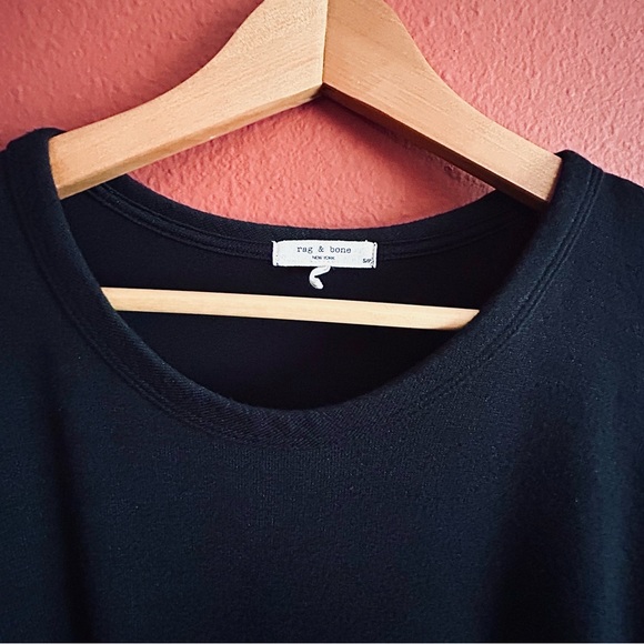 rag & bone Women’s Hudson Black Heather Long-Sleeve Pullover Size S - Picture 2 of 11